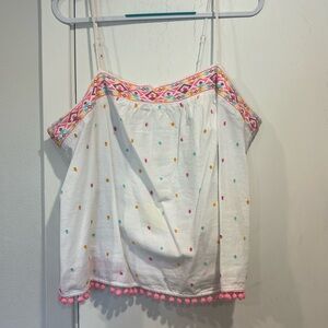 Crown and Ivy size XXL festive linen spaghetti strap top